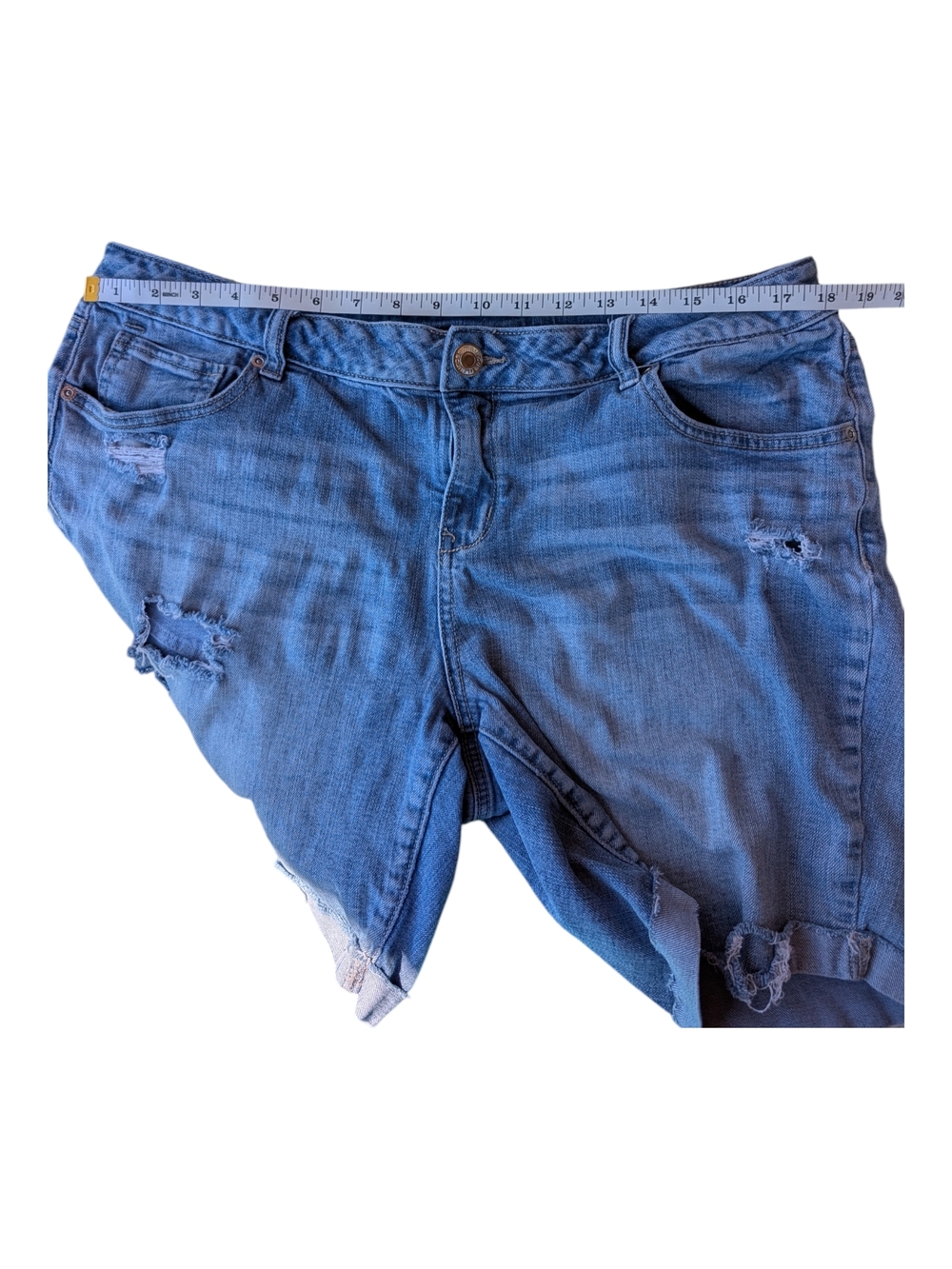 Maurices Light Blue Distressed Denim Shorts - Picture 6 of 6
